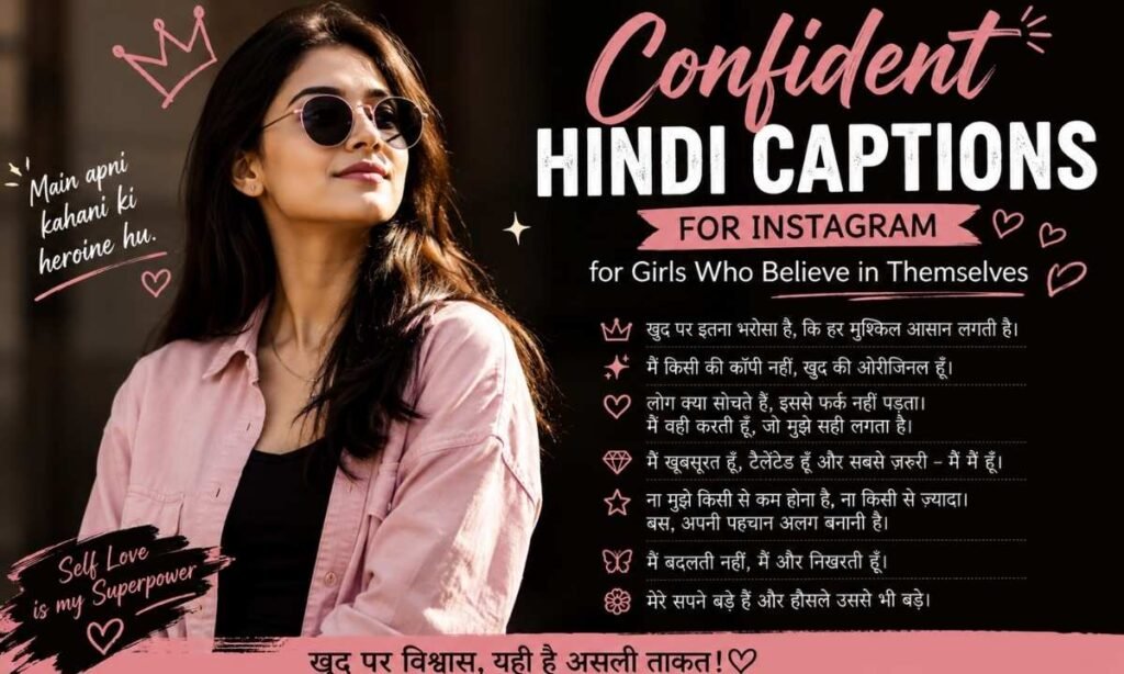 Confident Hindi Captions for Instagram for Girls Who Believe in Themselves