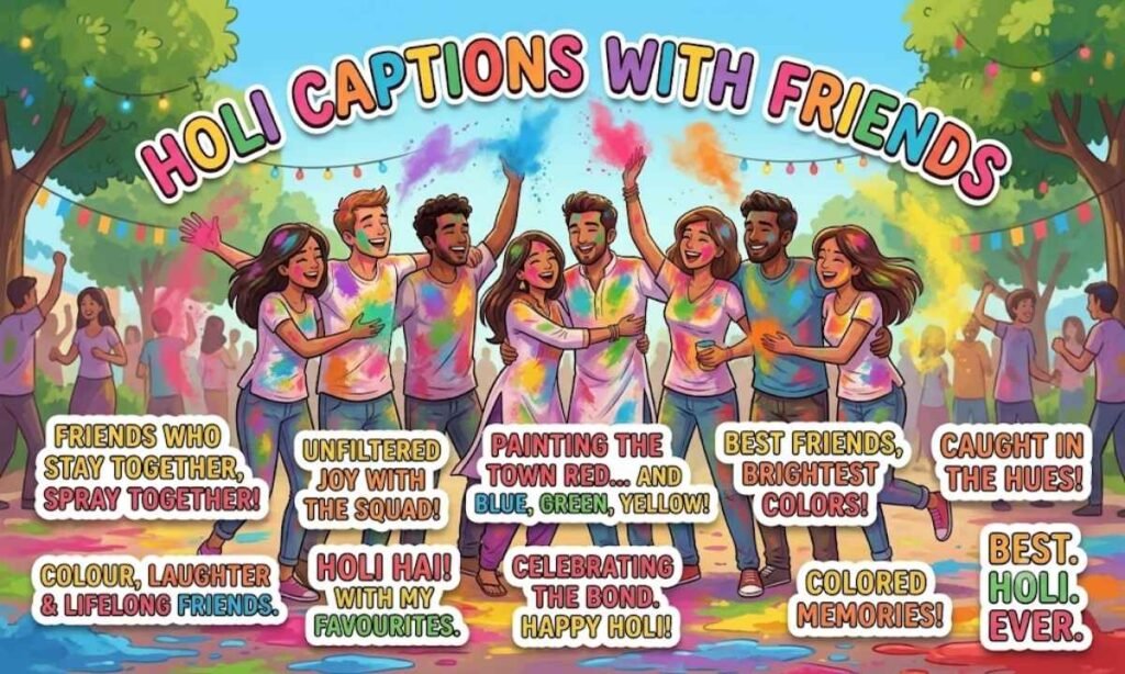 Holi Captions with Friends