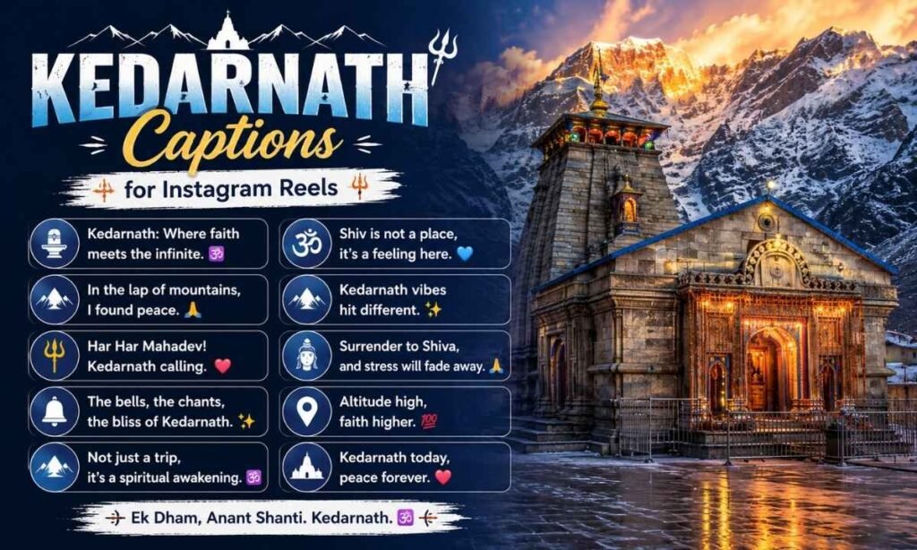 Kedarnath Captions for Instagram Reels