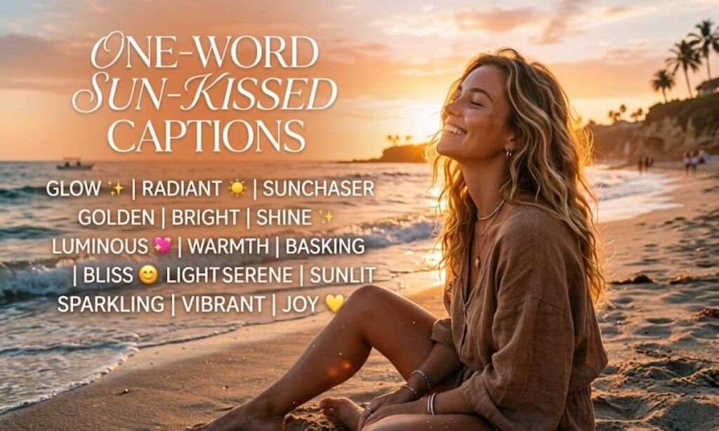 One-Word Sun-Kissed Captions