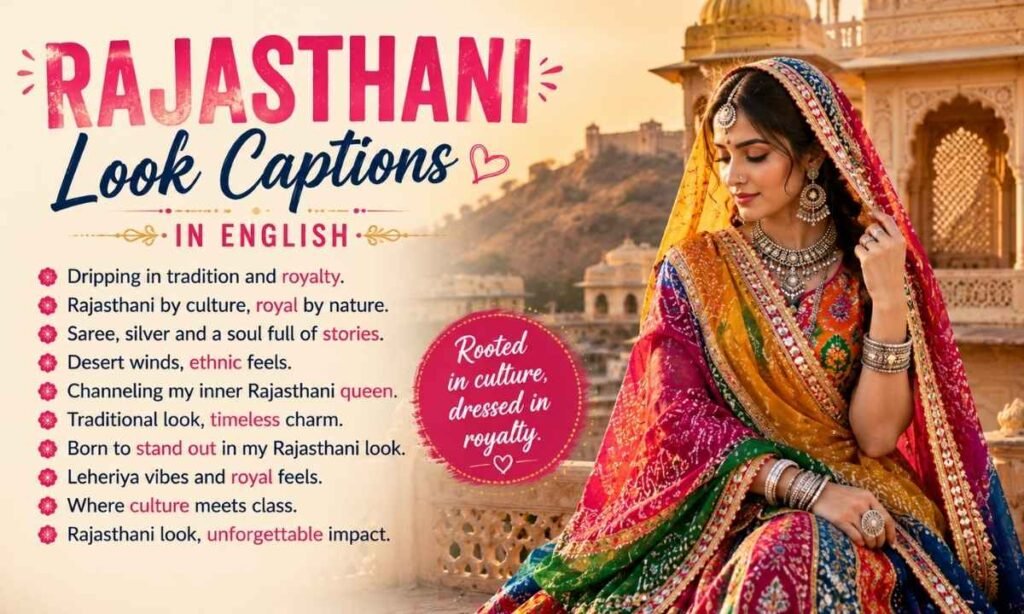 Rajasthani Look Captions in English