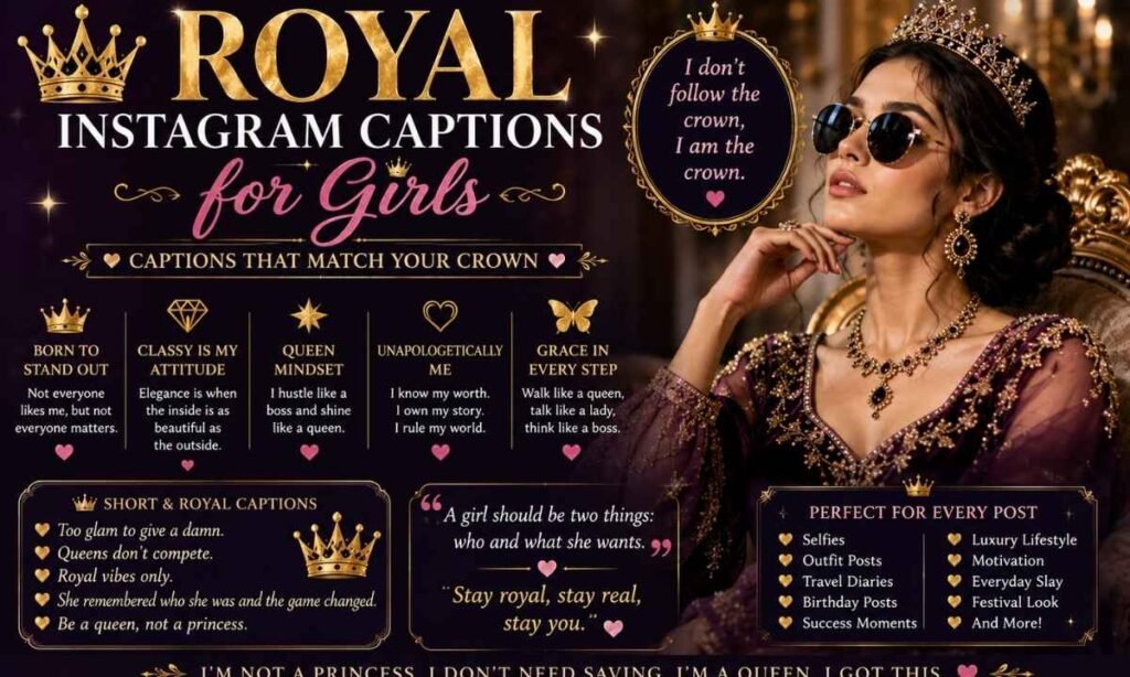 Royal Instagram Captions for Girls