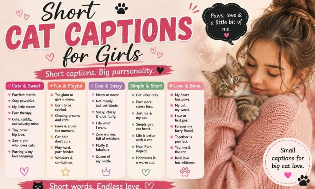 Short Cat Captions for Girls