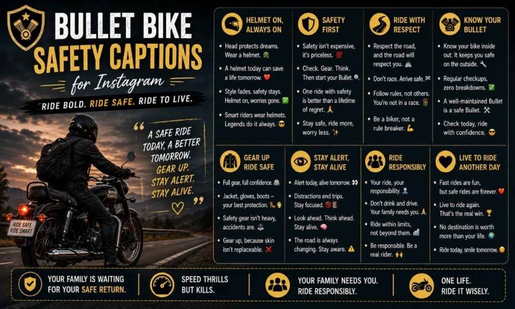 Bullet Bike Safety Captions for Instagram