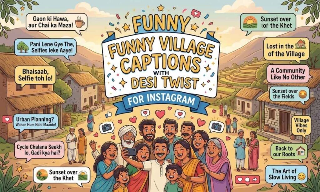 Funny Village Captions for Instagram with Desi Twist