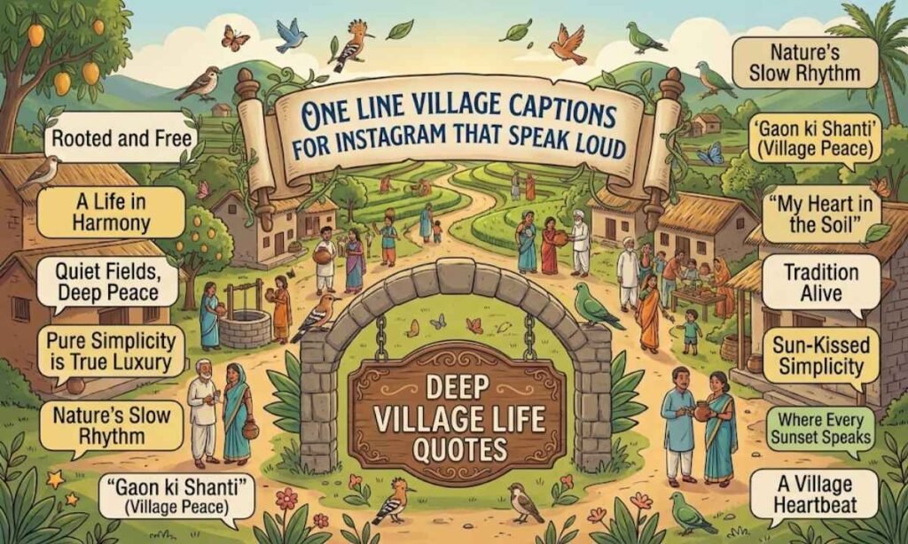 One Line Village Captions for Instagram That Speak Loud