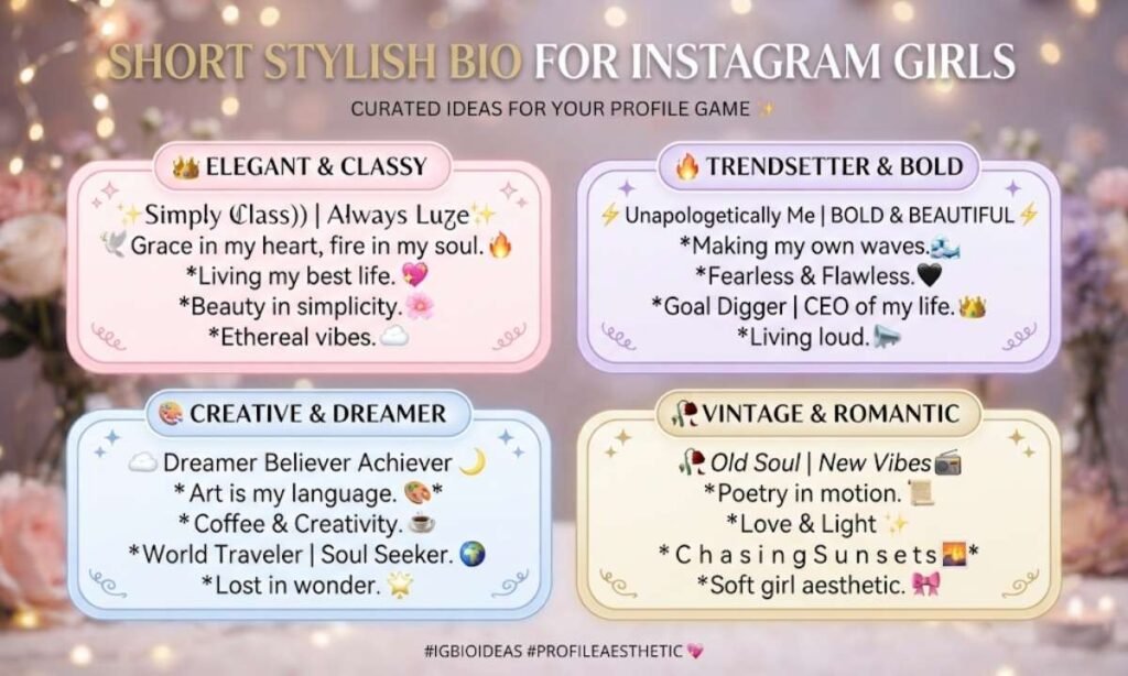 Short Stylish Bio for Instagram Girls