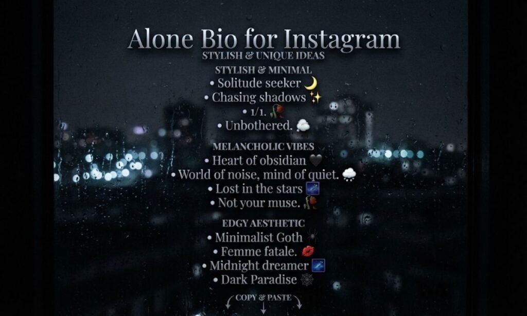 Stylish Alone Bio For Instagram