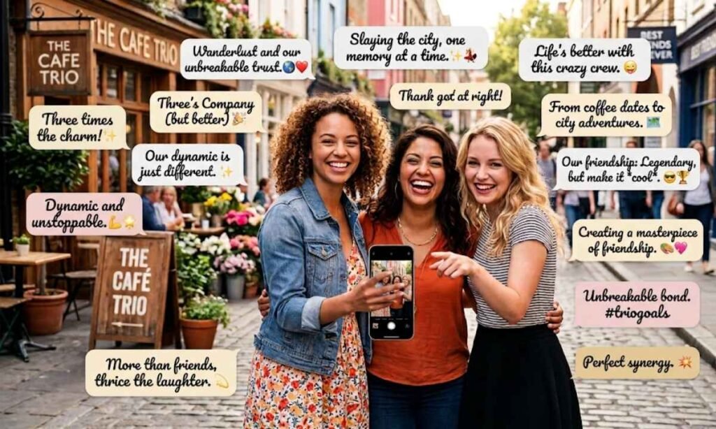 Wonderful Captions For Trio Pictures for Instagram